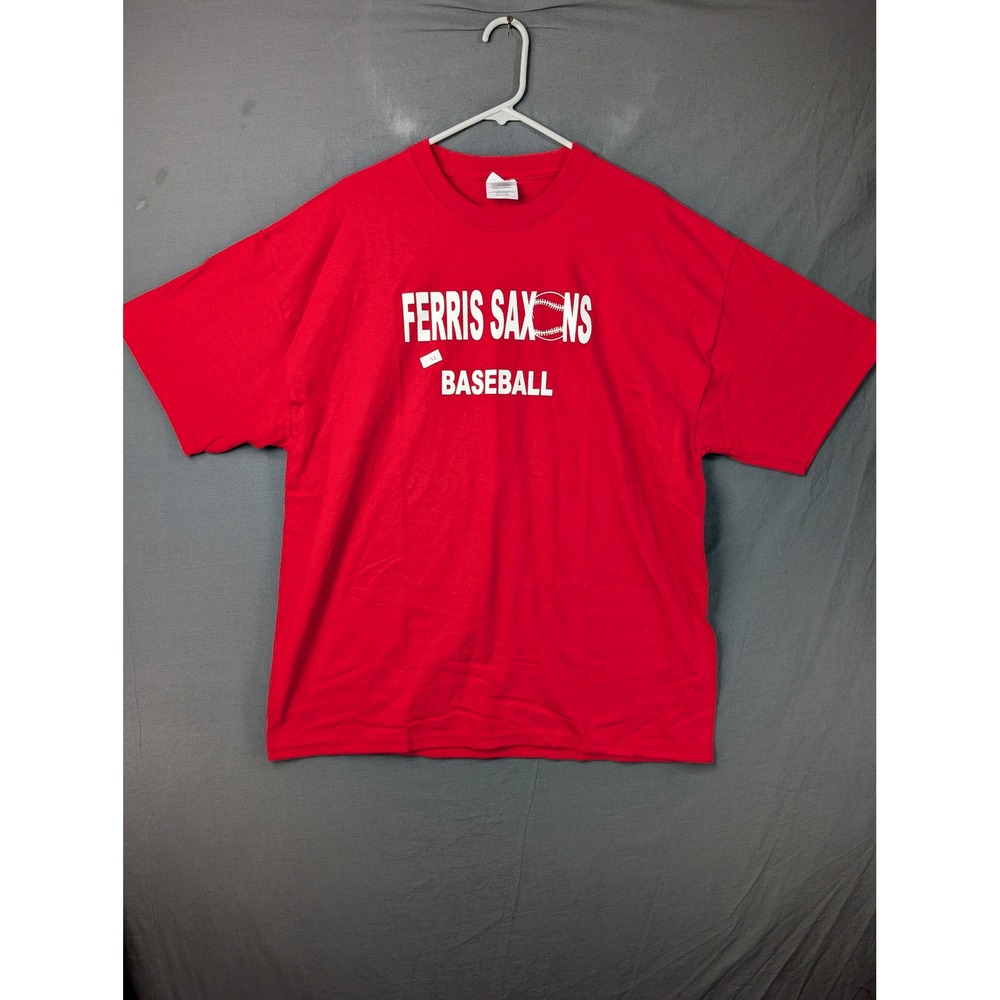 Ferris Saxons Baseball Undefeated 2003 Red Graphic T-Shirt Mens XL